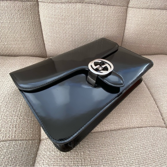 GUCCI GG Interlocking shoulder in black leather Medium size - Picture 14 of 15